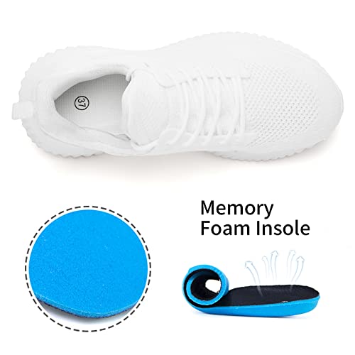 Womens Tennis Shoes Walking Sneakers - Memory Foam Running Slip On Gym Athletic Workout Nursing Comfort Work Shoe Lightweight 6