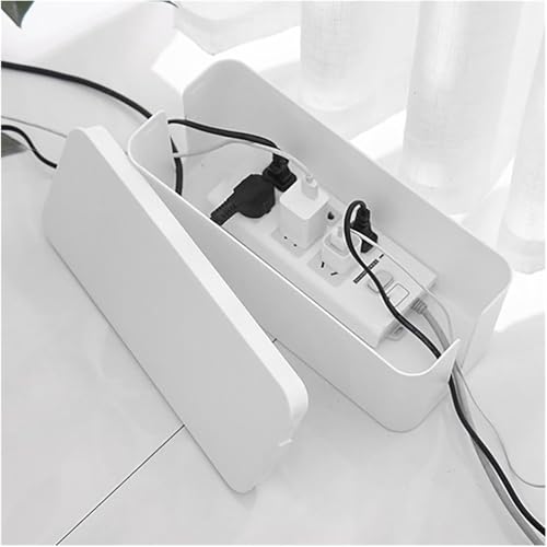 Boîte de rangement pour multiprises blanche M avec capuchon amovible antidérapant