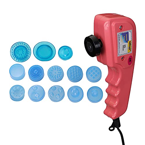 CRESCENT Ultimate Mini 14-in-1 Quick Relief Magnetic Full Body Electric Massager with 14 Applicator and 2 Speed Setting (Mild, Strong), Red