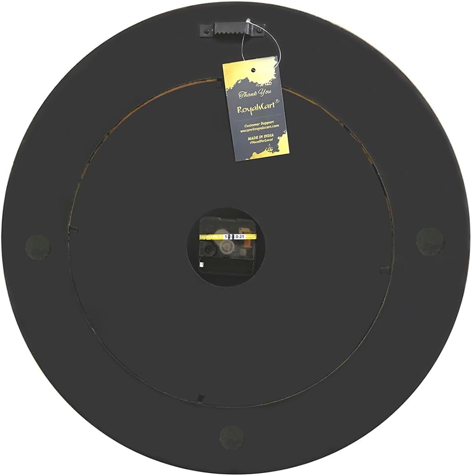 Elegant Handmade Painting Analog Wall Clock Masterpiece for Your Home Decor || Clock Size - 16 x 16 inches [KTWC186]