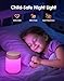 One Fire Night Light for Kids Night Light,10 Colors+8 Dimmable Baby Night Lights for Nursery Lamp,Portable+Remote+Touch Nightlight for Kids Room,1800mAh Tap Light Rechargeable Night Light Cream White
