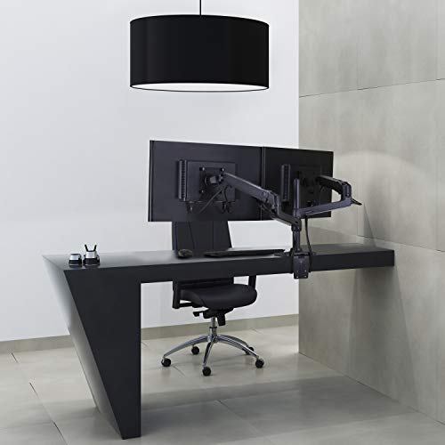 Image of Ergotron - LX Vertical Stacking Dual Monitor Arm, VESA Desk Mount - for 2 Monitors Up to 24 Inches, 7 to 20 lbs Each - Matte Black