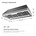 Zephyr 36 inch Essentials Power Monsoon I Ducted/Ductless Built In/Insert Range Hood - 600 CFM Powerful Kitchen Cabinet Vent Hood - Airflow Control and Stainless Steel Filter, LED Lights AK9234BS