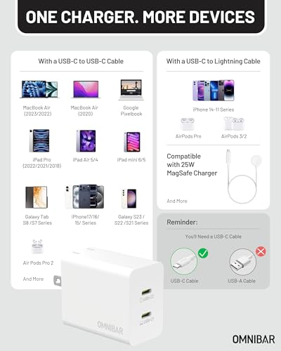 Image of 45W Super Fast Charger USB C Dual Port Android Phone Charger Type C Fast Charging Block with 4FT Type-C Charger Cord for Samsung S26 /S25 /S24 /S23 /S22 /S21, iPhone 17 /16 /15, iPad, White