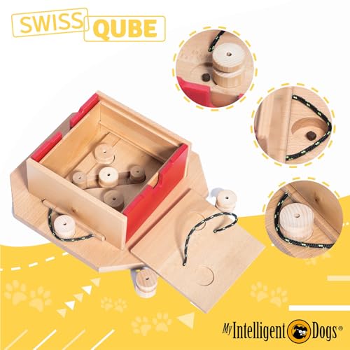 My Intelligent Dogs Interaktives Hundespielzeug Intelligenz, Hundepuzzle - Intelligenzspielzeug für Hunde Mentalen Auslastung - Interaktives Spielzeug Hund, Denkspiele für Hunde Swiss Qube