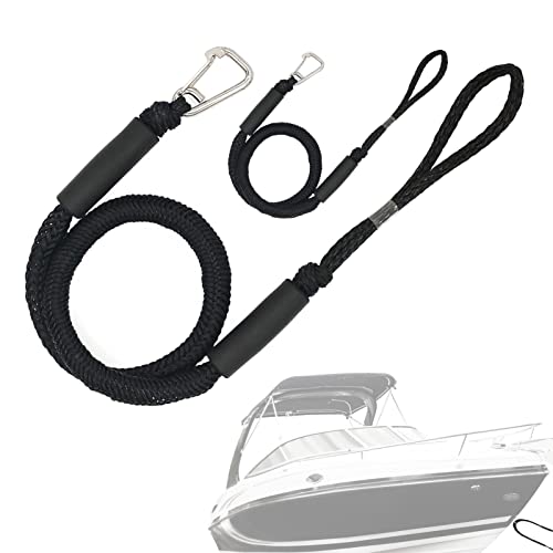 Ziurmut Cordones elásticos para barcos | muelle elástico para barcos marinos, amarre portátil con gancho para barcos, muelles, pontones, lanchas motoras, kayaks, accesorios para barcos