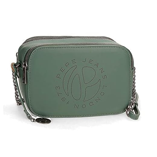 Pepe Jeans Mabel Bandolera Dos Compartimentos Verde 20,5x14x7,5 cms Piel sintética