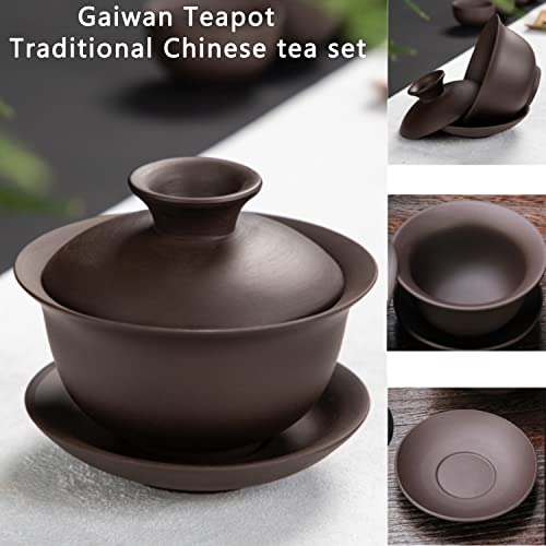 Travel Tea Sets Zisha Traditional Chinese Kung Fu Teapot Set 12 Pack Tea Bowl Cup Set Tea Infuser Purple Clay Tea Pot,Teacups,Tea Canister, Bamboo Tray In One Gift Bag For Adults, Outdoor Home #TOP1