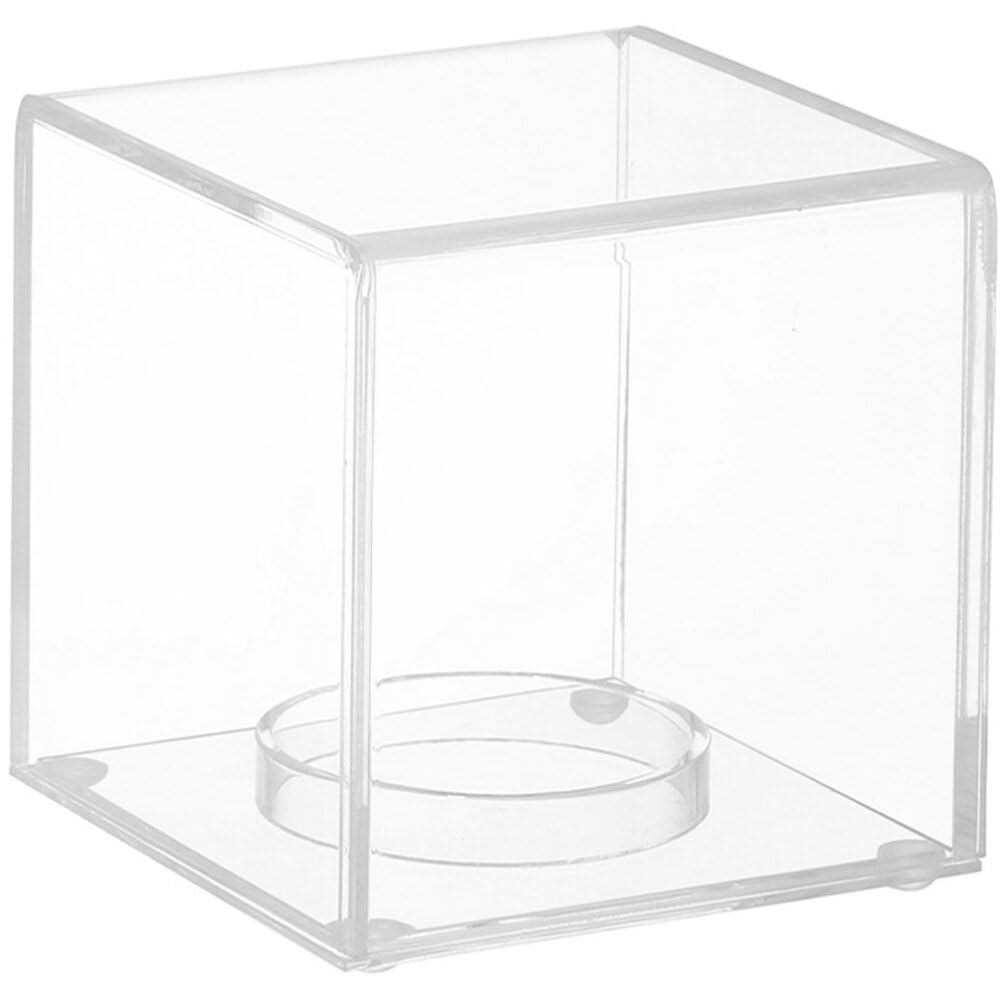Boîte De Rangement Transparente Pour Balle De Baseball - Présentoir Avec Base Noire, Protection Contre La Poussière Pour Collection