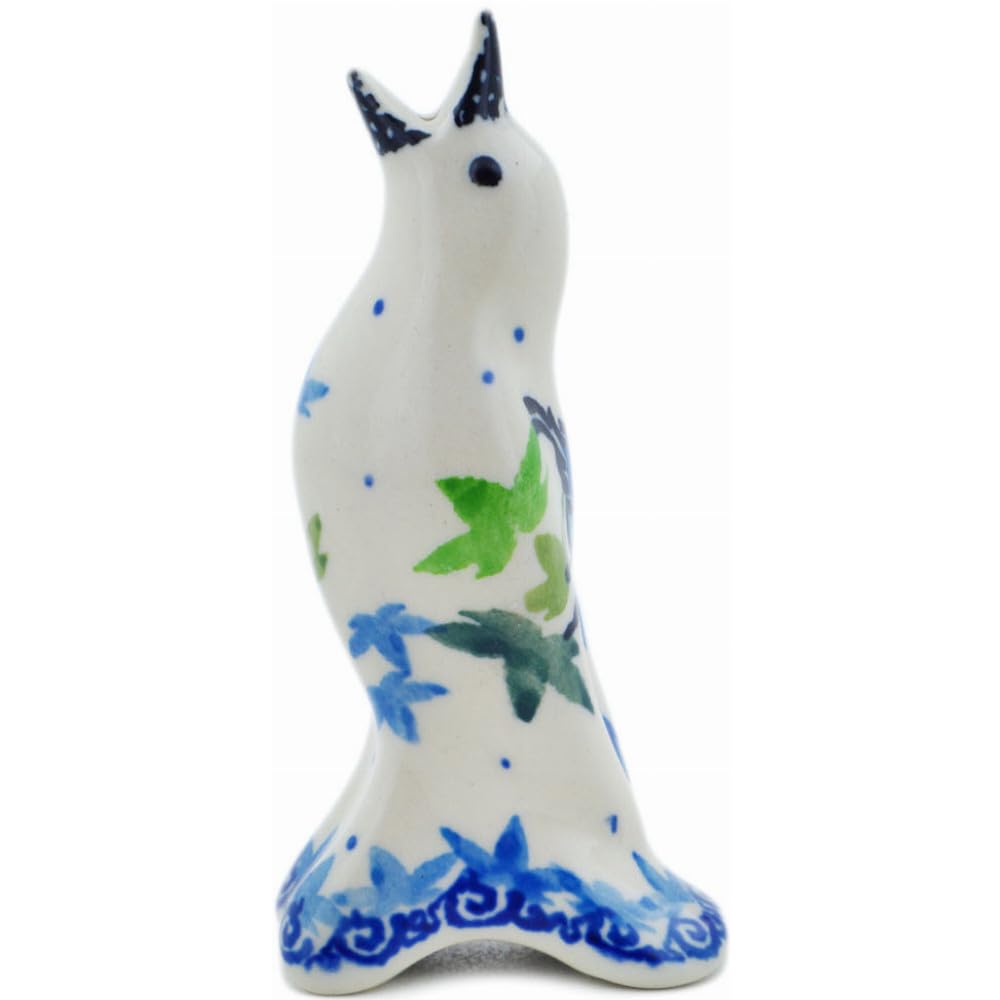 Authentic Polish Pottery Pie Bird in Bird Watching Design Handmade in Boles?awiec Poland by Ceramika Artystyczna + Certificate of Authenticity