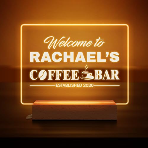 IOUMAM Personalized Coffee Bar LED Night Light Acrylic Sign