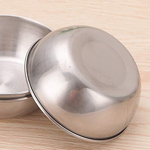 Lurrose 6 Pcs Tempero Pratos Tigelas De Molho de Aço Inoxidável Rodada Tigelas de Mergulho Aperitivo