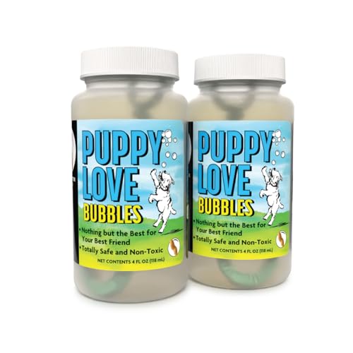 Puppy Love Bubbles Peanut Butter Scented Bubbles 4oz. Bottle-2 Pack in Peanut Butter Flavor for Dogs