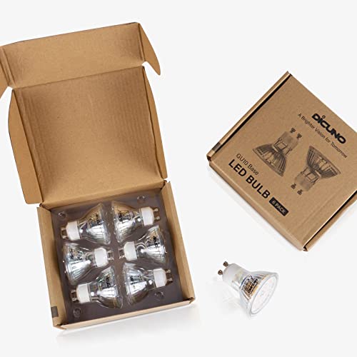 Image of DiCUNO GU10 LED Light Bulbs, 6W 60W Halogen Replacement, Bright Daylight
