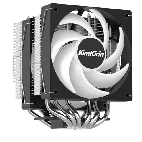 Image of KIMKIRIN CPU Air Cooler with 6X 6mm Copper Heat Pipes, 2X 120mm Fan for Intel LGA 1851, 1700, 1200 and AM4, AM5 CPU Socket