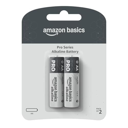 Image of Amazon Basics Pro Series AA Alkaline Battery | Pack of 2 | for High Drain Devices | Toys, Digital Camera, Electric Toothbrush