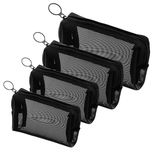 Ptwola Mesh Makeup Bag 4 Pcs Mesh Cosmetic Bag Portable