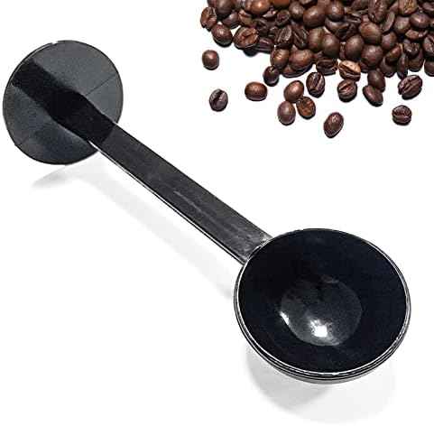 Coffee Scoop & Tamper, 2 in 1 Multifunctional Coffee Tamper with 10g Measuring Spoon, Coffee Tamping Tool for Barista Coffee Bean Press Coffee Grind Pressing (Black)