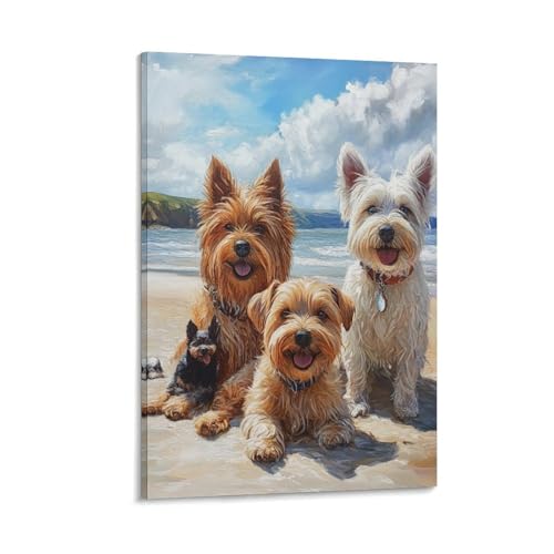 Terrier blanc des Highlands peinture sur toile salon cosy
