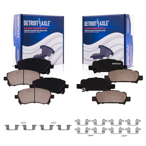 Image of Detroit Axle - Brake Pads for Subaru Forester Impreza Legacy Outback | Front and Rear Ceramic Brake Pads Replacement