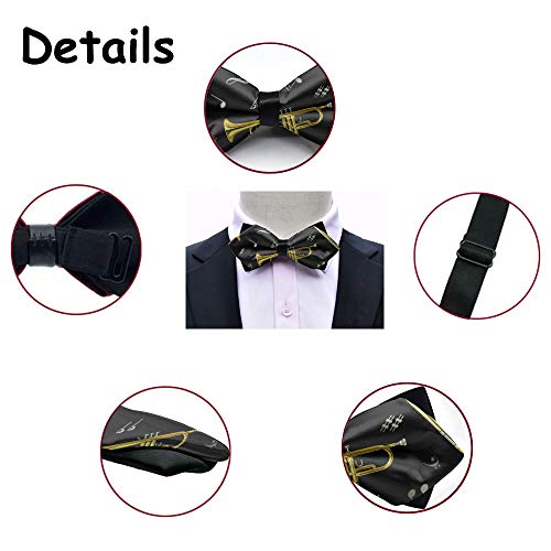 image for YongColer Adjustable Men's Polyester Bow Ties, Pre-Tied Classic Gentle