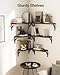 AMADA HOMEFURNISHING Wall Shelves Set of 6, Wood Floating Shelves for Wall Decor, Rustic Farmhouse Wall Shelves for Bedroom, Bathroom Shelves for Wall Storage, Book Shelves for Living Room, Brown