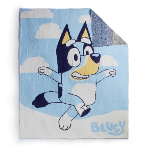 Image of Jay Franco Kids Feather Knit Blanket - 50 inch x 60 inch Inch Soft & Cozy Plush Throw for Bedroom & Couch Decor, Official Licensed Product, Multi - Bluey