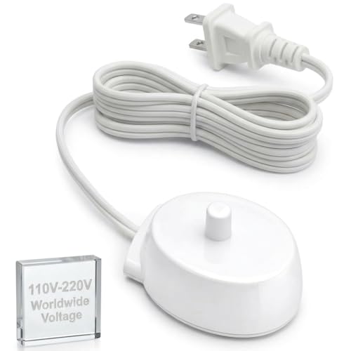Replacement Charger for Braun Oral B Electric Toothbrush Charger Power Cord Supply Inductive Charging Base Model 3757 3756 Portable 110-220V Travel Charger