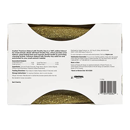 Kaytee Premium Timothy Treat Hideout For Pet Rabbits, Guinea Pigs, and Chinchillas, Large - Image 3