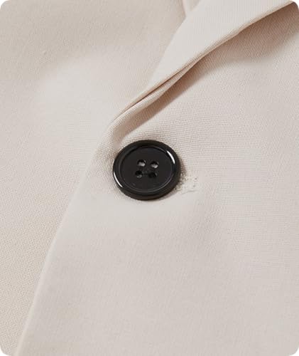 VENNYNG Men's Wedding Linen Suits Classic Fit Summer Solid Colored Tailored Fit 2 Piece Single Breasted One-Button4
