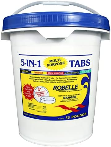 Robelle 1440M-K 5-in-1 3-Inch Multi-Purpose Swimming Pool Chlorine Tabs, 35-Pounds
