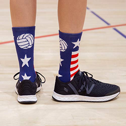 Chalktalksports Volleyball Woven Mid-Calf Socks | Usa | Red & White & Blue #TOP4