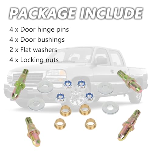 image for HNeekyr Door Hinge Pin and Bushing Repair Kits Compatible with Chevy G