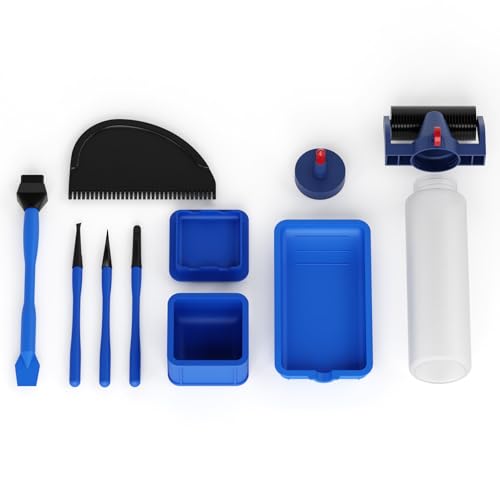 DrawPies Glue Roller 10PCS Wood Glue Roller Applicator Set Includes Wood Glue Bottle (8oz) Spreader Silicone Glue Brush & Pod Application Tray for Woodworking Arts Crafts