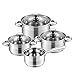 Zestaw Naczyń Ze Stali Nierdzewnej 7-Częściowy Zestaw Kuchennych Garnków I Patelni, Rondel, Zapiekanka, Parowar, Patelnia Ze Szklaną Pokrywką