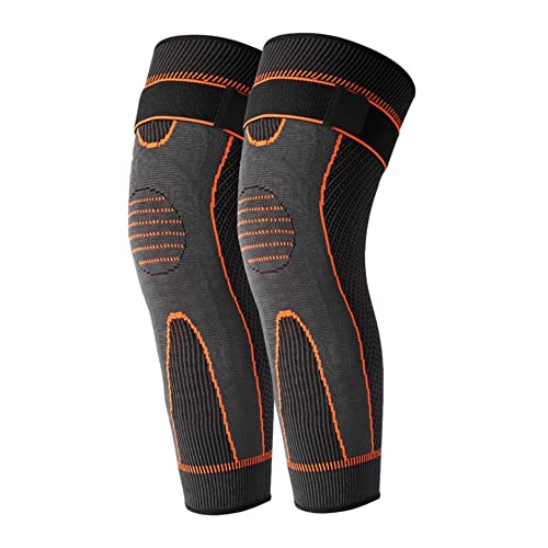 Lawnrden Self-Heating Knee Sleeve, Knee Brace Tourmaline Acupressure Sleeve Self-heating Shaping Support Wormwood Fitness Accessories Orange L