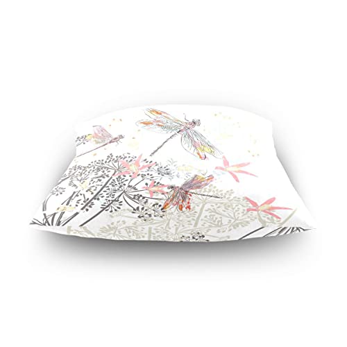 Zoeo Square Decorative Throw Pillow Case Cushion Cover, Dragonfly Bloom Bouquet Spring Soft Pillowcase 20X20 Inch #TOP4