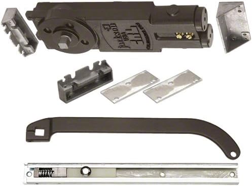 CRLJackson Resorte de servicio regular de 105 grados no sujeta-abierta sobrecarga oculta más cerca con "P" Offset Slide-Arm Hardware Package Dark