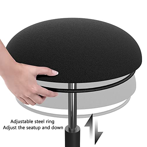Image of Adjustable Standing Desk Chair - Active Sitting Wobble Stool for Core Strength & Posture, 360 Swivel Leaning Perch Seat for Adults Home Office, Black