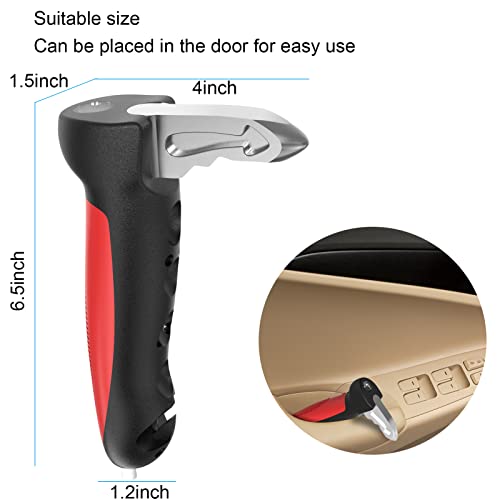 5 In 1 Vehicle Support Handles, Byojia Elderly Portable Automotive Door Assist Handles Multifunction Car Handle With Led Flashlight Seatbelt Cutter And Window Breaker For Elderly And Handicapped Red #TOP2
