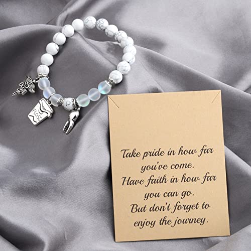 Fustmw Dental Assistant Graduation Bracelet - DA Jewelry Gift for New Dentist (Message Card)4