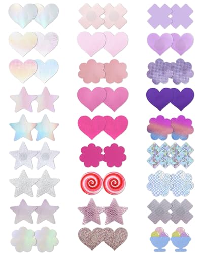 Image of CICKEE Pasties Rave Pack 27 Pairs Multicolor Nipple Covers Pasties Glitter Pasty