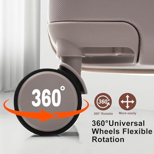 Premium ABS Travel Luggage Set,3-Piece TSA Lock Suitcase Ensemble with 20,24,and 28 Inch Sizes with 360° Spinner Wheels,rosybrown2