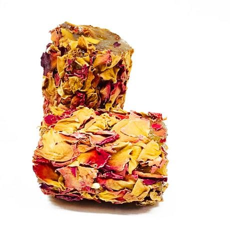 Image of NY Spice Shop Malban Pistachio with Rose Flakes - 5 Pound Traditional Middle Eastern Sweet with Chewy Nougat Roasted Pistachios & Rose Petals - Authentic Mediterranean Confection - Individually Wrapped Candy Treat
