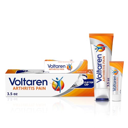Image of Voltaren Arthritis Pain Gel, One 100 g Tube and one 20 g Travel Size Tube | Prescription Strength Topical Arthritis Pain Relief with Diclofenac, Targets Inflammation, Improves Mobility, Easy Open Cap