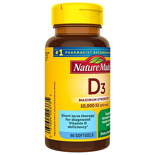 Nature Made 4373 Maximum Strength Vitamin D3 10000 Iu (250 Mcg), Dietary Supplement thumb #6
