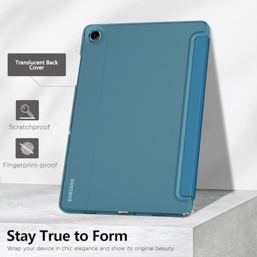 Image of MoKo for Samsung Galaxy Tab A11 Plus / A11+ Case 11 Inch 2026, Galaxy Tab A9 Plus / A9+ Case 11 Inch 2024, Slim Stand Hard PC Translucent Back Shell Smart Cover, Auto Wake /Sleep, Peacock Blue