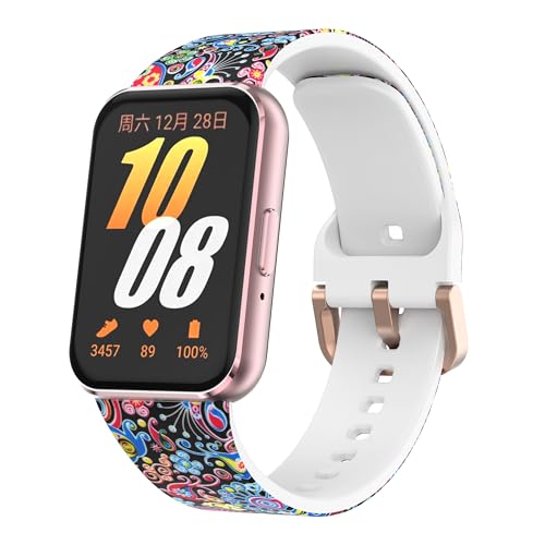 VeveXiao Strap for Samsung Galaxy Fit3 Band Printed Soft Silicone Replacement Band for Galaxy Fit3 Men Women Strap, Silicone, fireworks
