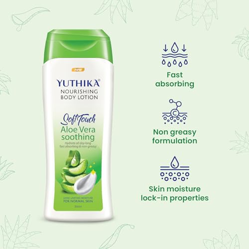 Image of Yuthika Soft Touch Almond & Aloe Vera Body Lotion Combo | Nourishing & Soothing Moisturizer | Long-Lasting Hydration | Fast Absorbing & Non-Greasy | for Dry & Normal Skin | 300 ml Each