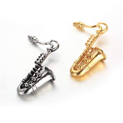 PAMTIER Unisex Stainless Steel Saxophone Musical Instruments Pendant Punk Necklace4